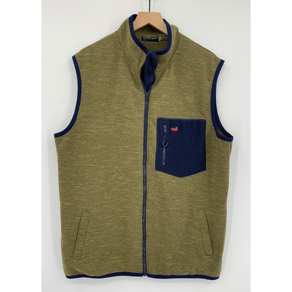 Southern Marsh Vest Mens Large Green Heather Fleece Full Zip Outdoor Preppy